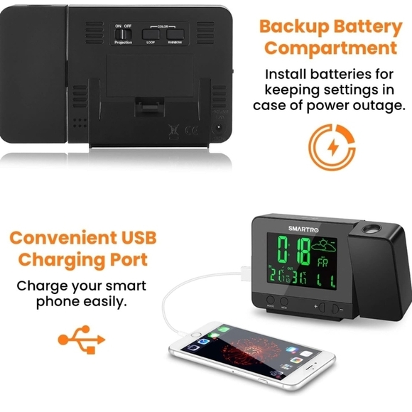 SMARTRO Digital Projection Alarm Clock - Picture 16 of 16